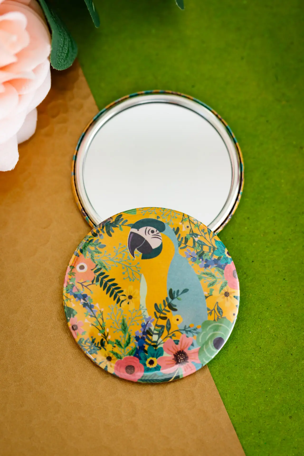 Miroir de poche design 56mm – Perroquet 2