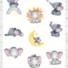 Vente planche de stickers pour enfants / ados - Boutique en ligne - Création française - Bébé éléphant - sticker animaux