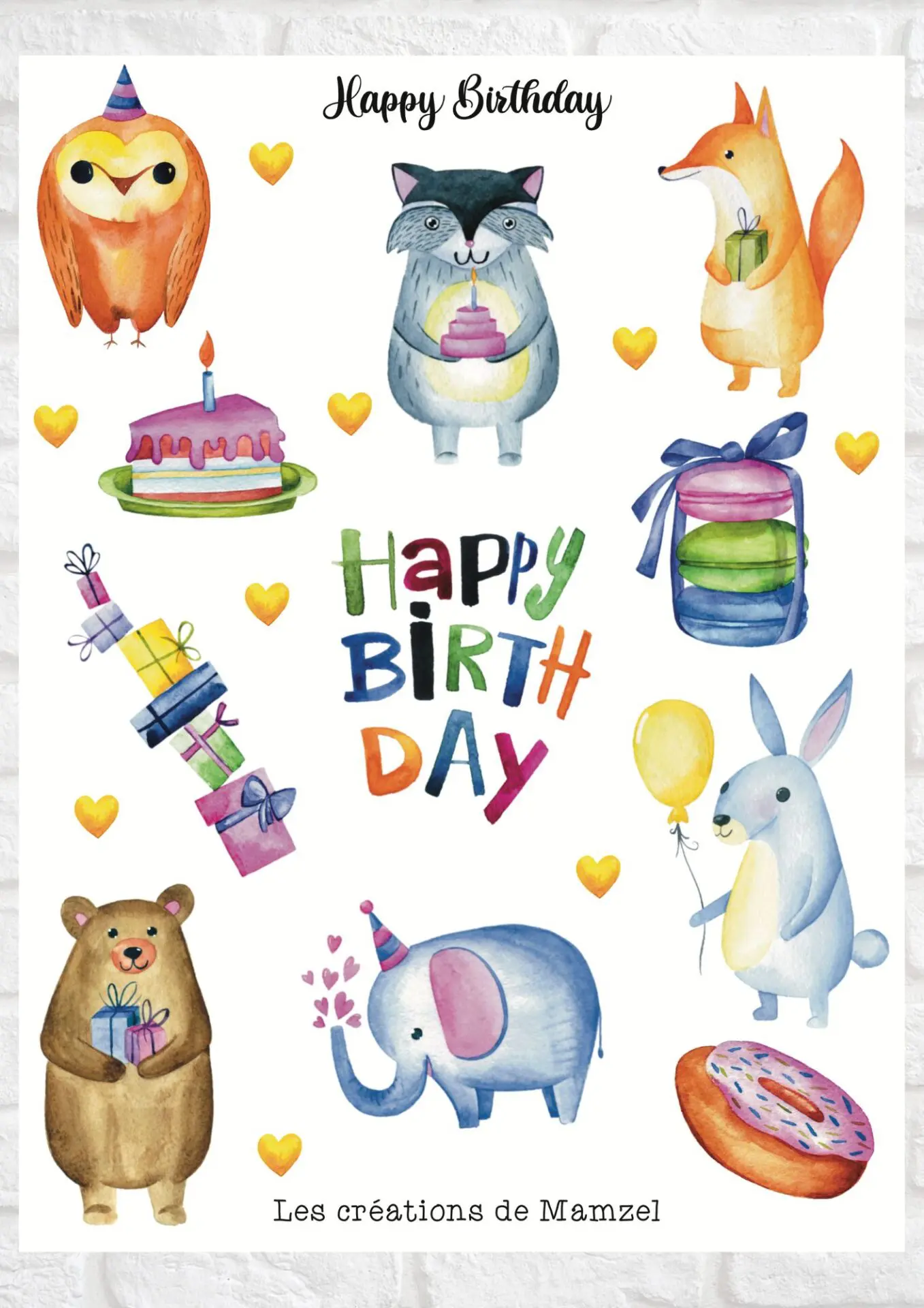 Planche de stickers – Birthday party
