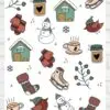 Vente planche de stickers pour enfants / ados - Boutique en ligne - Création française - Douceur hivernale