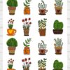 Vente planche de stickers pour enfants / ados - Boutique en ligne - Création française - Green plants