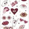 Vente planche de stickers - Peace and love - Stickers amour love - stickers saint valentin - boutique en ligne stickers