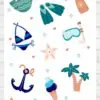 Vente planche de stickers pour enfants / ados - Boutique en ligne - Création française - Voilà l'été