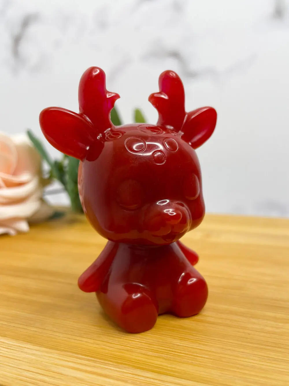 Figurine Cerf - rouge - boutique idées cadeaux - boutique en ligne - création française et artisanale.