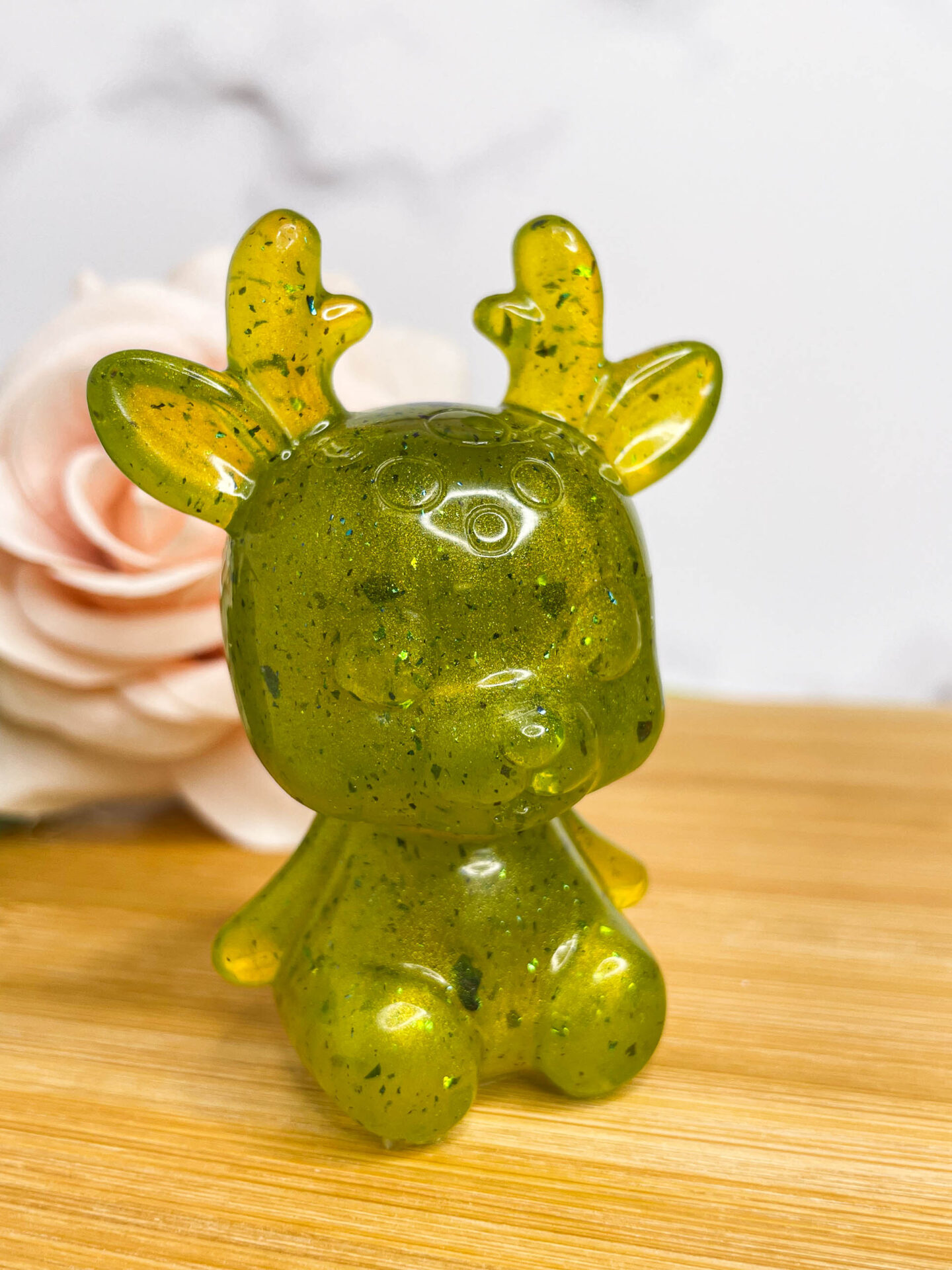 Figurine Cerf - vert clair - boutique idées cadeaux - boutique en ligne - création française et artisanale.