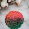 Dessous de verre - vert rouge paillettes - Boutique en ligne d'idées cadeau et de décoration