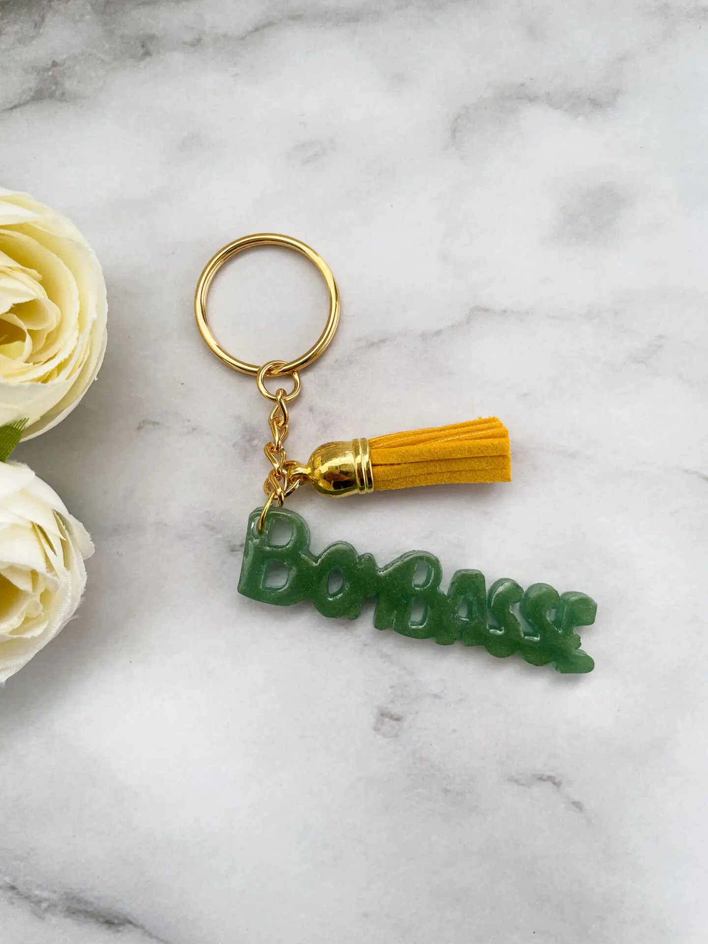 Porte clé mot - Bombasse vert - Boutique en ligne d'idées cadeau et de décoration
