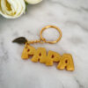 Porte clé mot - Papa doré plume - Boutique en ligne d'idées cadeau et de décoration