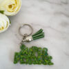 Porte clé mot - Super pétasse vert paillette - Boutique en ligne d'idées cadeau et de décoration