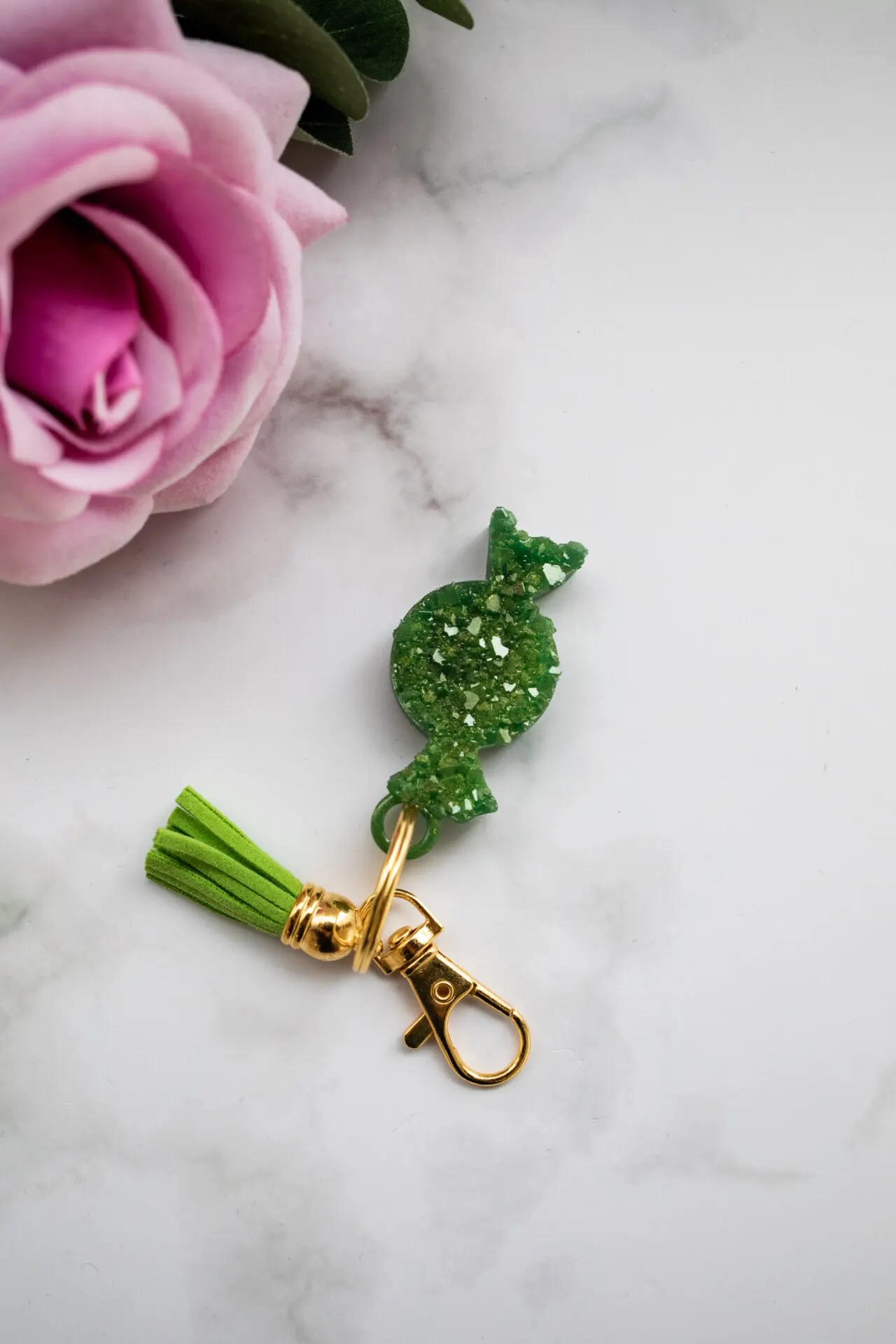 Porte clé bonbon diamant vert - Boutique en ligne d'idées cadeau et de décoration pour la fête des mères ou pour un anniversaire