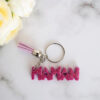 Porte clé mot MAMAN rose paillette - Boutique en ligne d'idées cadeau et de décoration