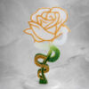 Rose diamant doré vert blanc - Boutique en ligne d'idées cadeau et de décoration résine jesmonite badges et stickers