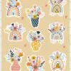 Vente planche de stickers pour enfants / ados - Boutique en ligne - Création française - Boho flowers
