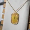 Bijoux collier pendentif fleur jaune et feuille or - boutique de créateur - France