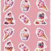 Vente planche de stickers pour enfants / ados - Boutique en ligne de stickers pour enfants - Création française - Les glaces gourmandes - stickers d'été - summer stickers