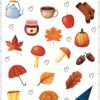 Vente planche de stickers pour enfants / ados - Boutique en ligne de stickers pour enfants - Création française - L'automne arrive - Stickers sur le thème de l'automne - Fall stickers planche de stickers