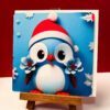 Carte de vœux de Noel et de fin d'année - Bleu Penguin - Vente en ligne de cartes de vœux artisanales fait main et création française / Boutique en ligne de créations de Noël et de fêtes de fin d’année. de fin d'année.