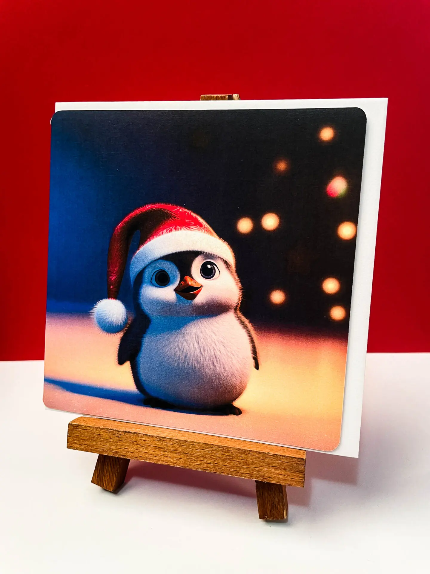 Carte de vœux de Noel et de fin d'année - Cute penguin - Vente en ligne de cartes de vœux artisanales fait main et création française / Boutique en ligne de créations de Noël et de fêtes de fin d’année. de fin d'année.