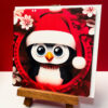 Carte de vœux de Noel et de fin d'année - Pingouin en fleurs - Vente en ligne de cartes de vœux artisanales fait main et création française / Boutique en ligne de créations de Noël et de fêtes de fin d’année. de fin d'année.
