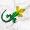 Gecko diamant - Vert argenté - décoration maison à poser ou décoration murale - Boutique en ligne d'idées cadeaux et de décoration pour la fête des mères, la fêtes des pères ou pour un anniversaire enfant ou adulte, pour les fêtes de Noël ou pour tout autre occasion
