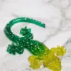 Gecko diamant - Vert argenté - décoration maison à poser ou décoration murale - Boutique en ligne d'idées cadeaux et de décoration pour la fête des mères, la fêtes des pères ou pour un anniversaire enfant ou adulte, pour les fêtes de Noël ou pour tout autre occasion