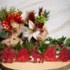 Lot de 5 mini décorations de table Noël- Rouge paillettes - Boutique en ligne d'idées cadeaux et de décoration pour la fête des mères, la fêtes des pères ou pour un anniversaire enfant ou adulte, pour les fêtes de Noël ou pour tout autre occasion