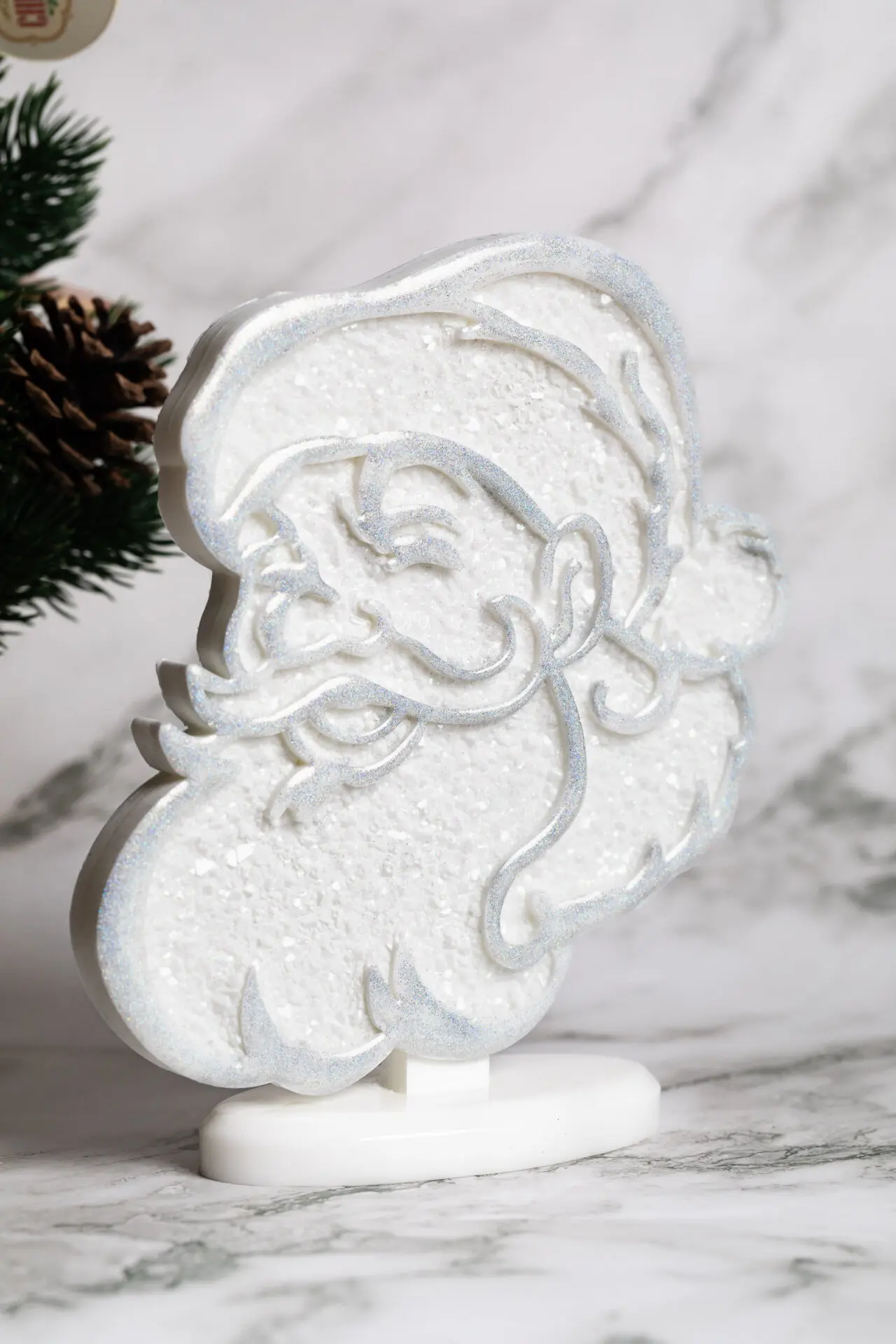 Père Noël diamant blanc et poudre caméléon holographique - décoration maison à poser pour les fêtes de Noël ou à offrir - Boutique en ligne d'idées cadeaux et de décoration pour la fête des mères, la fêtes des pères ou pour un anniversaire enfant ou adulte, pour les fêtes de Noël ou pour tout autre occasion