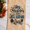 Sac à vin pour Noël - Bleu - Emballage bouteilles pour Noël en toile de jute avec cordon de serrage - - Boutique en ligne d'idées cadeaux pour les fêtes de Noël et de décoration pour les fêtes de fin d'année.