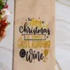 Sac à vin pour Noël - Doré - Emballage bouteilles pour Noël en toile de jute avec cordon de serrage - - Boutique en ligne d'idées cadeaux pour les fêtes de Noël et de décoration pour les fêtes de fin d'année.