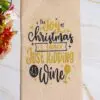 Sac à vin pour Noël - Doré clair - Emballage bouteilles pour Noël en toile de jute avec cordon de serrage - - Boutique en ligne d'idées cadeaux pour les fêtes de Noël et de décoration pour les fêtes de fin d'année.
