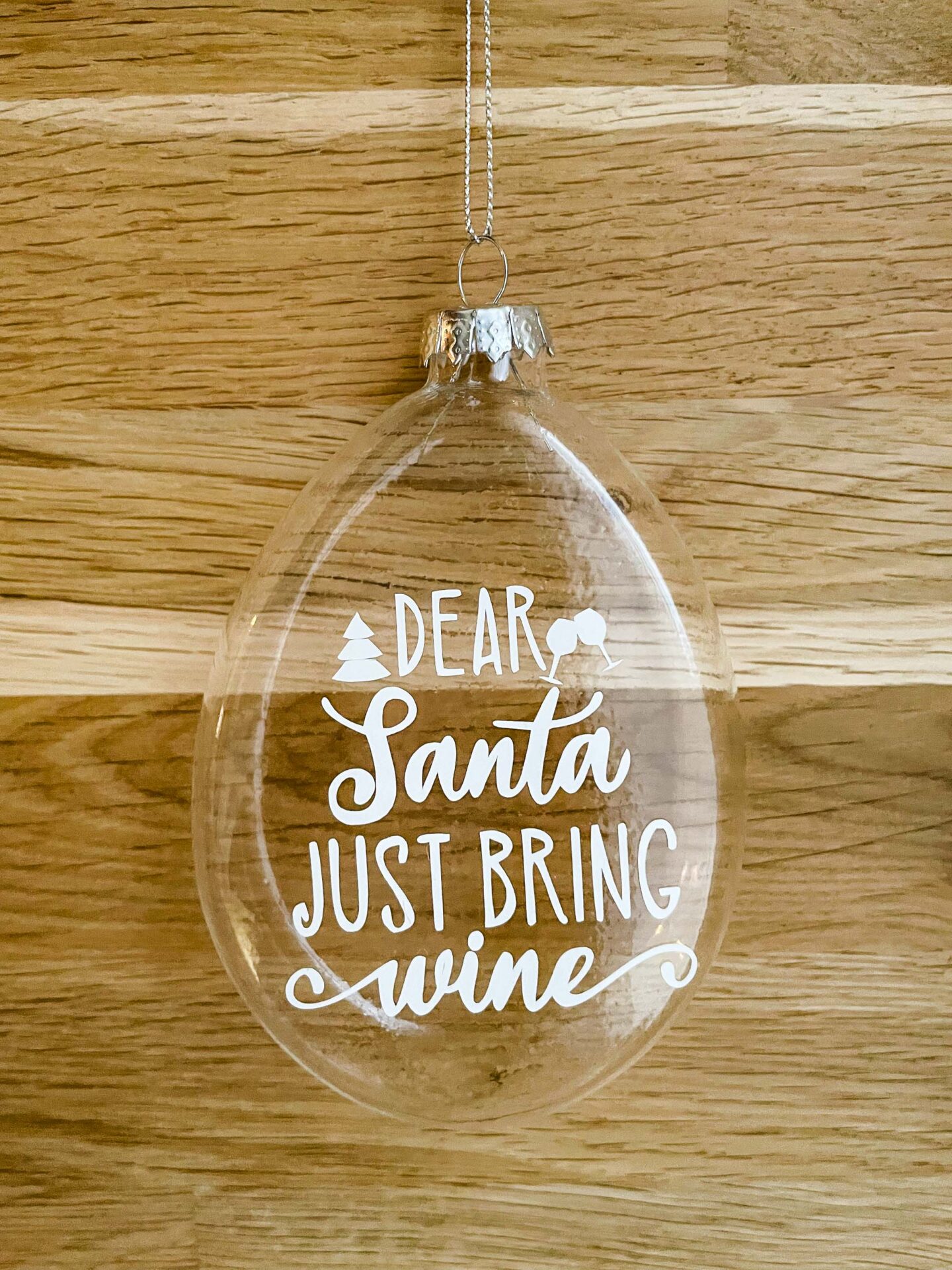 Boules de Sapin de Noël transparentes - Boules de Noël originales pour le sapin de Noël - Boutique en ligne d'idées cadeaux pour les fêtes de Noël et de décoration pour les fêtes de fin d'année. Inscription: Dear Santa just bring wine