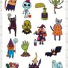 Vente planche de stickers pour enfants / ados - Boutique en ligne de stickers pour enfants - Création française - Chats d'Halloween - stickers halloween - autocollant halloween - gommettes halloween planche de stickers