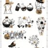 Vente planche de stickers pour enfants / ados - Boutique en ligne de stickers pour enfants - Création française - Chats d'Halloween - stickers halloween - autocollant halloween - gommettes halloween planche de stickers