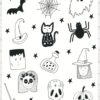 Vente planche de stickers pour enfants / ados - Boutique en ligne de stickers pour enfants - Création française - Chats d'Halloween - stickers halloween - autocollant halloween - gommettes halloween planche de stickers